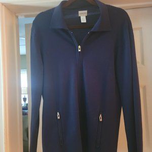 Chico's Navy knit Jacket with Zipper Front--Size 1(X)--$45